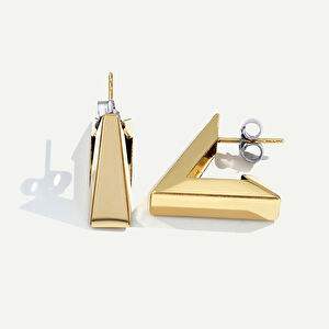 14 Ayar Altın Üçgen Formlu Küpe