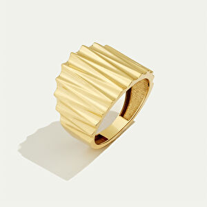 Maya 14 Ayar Altın Mat Yüzeyli Yüzük