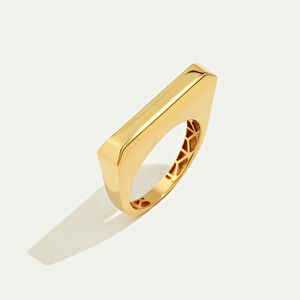 Baget 14 Ayar Altın Köşeli Yüzük