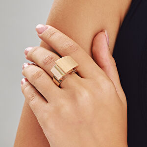 Vega 14 Ayar Altın Fırçalı Yüzeyli Yüzük