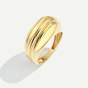 14 Ayar Altın Bombeli Yüzük