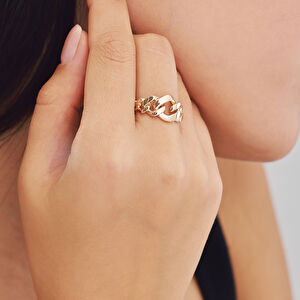 14 Ayar Altın Zincir Görünümlü Yüzük