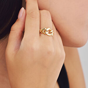 14 Ayar Altın Zincir Görünümlü Yüzük