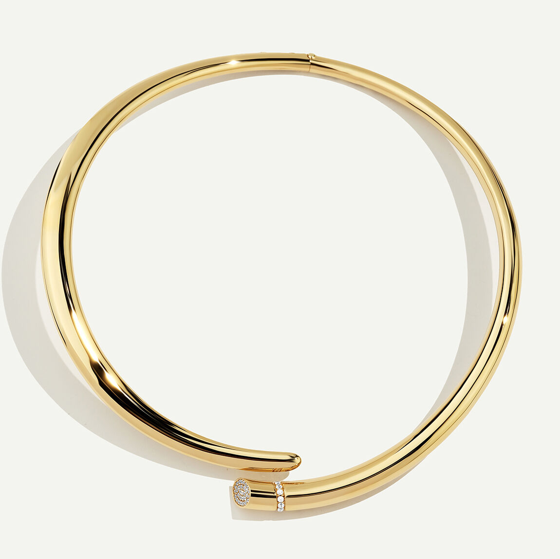 Vega 14 Ayar Altın Minimal Taşlı Choker Kolye