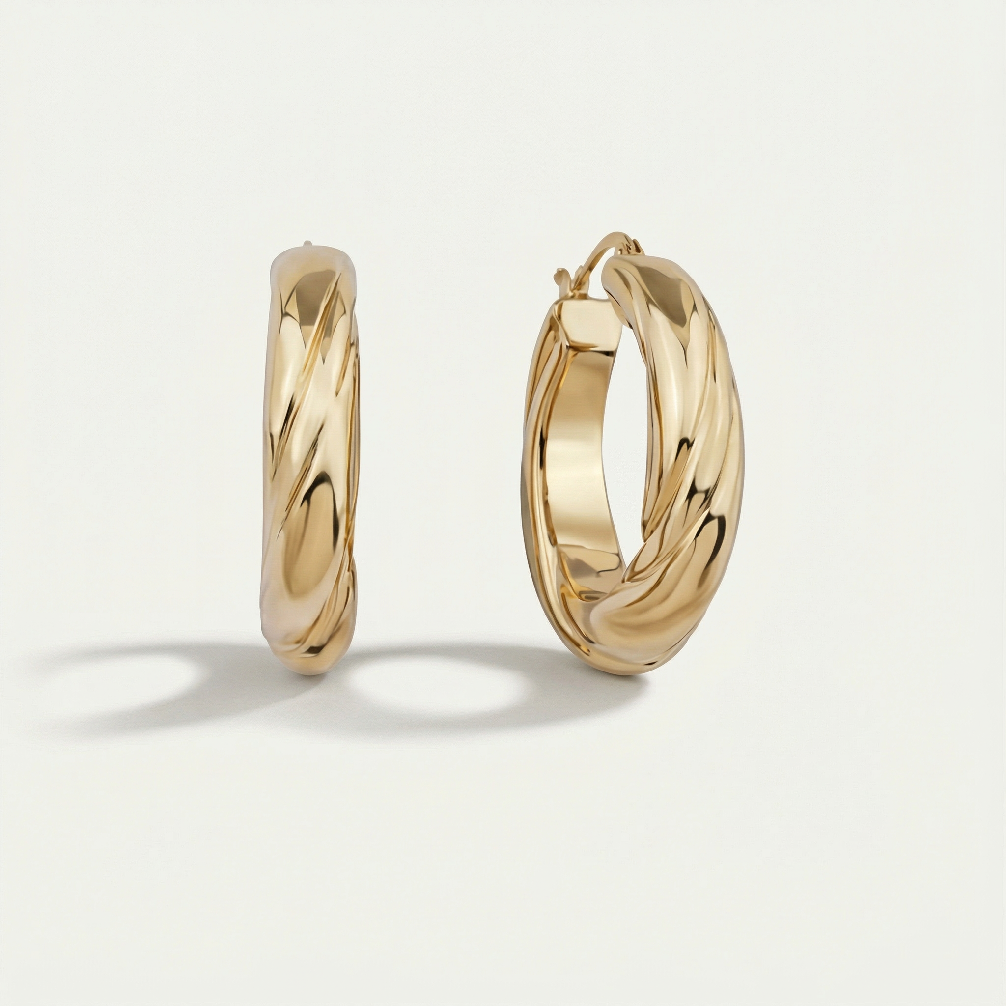 14 Ayar Altın Burgu Halka Küpe