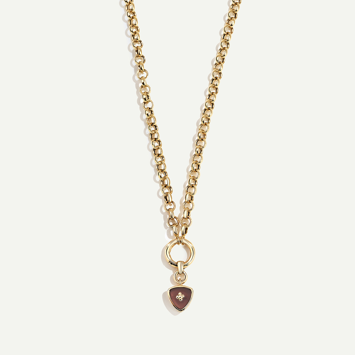 Bonbon 14 Ayar Altın Kahverengi Taşlı Kolye