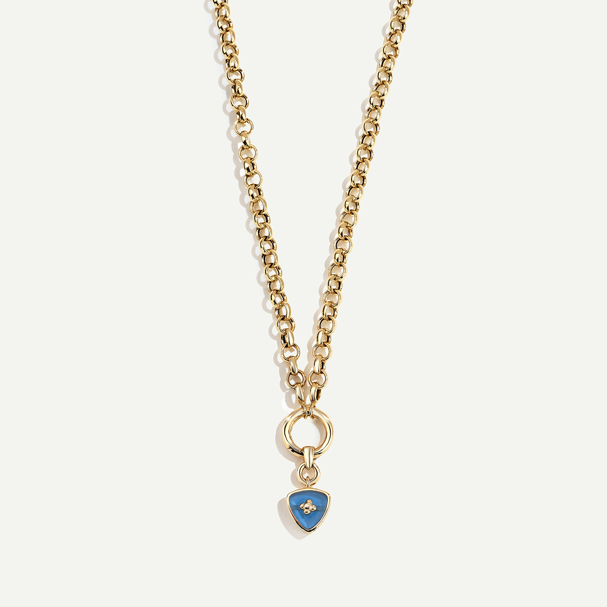 Bonbon 14 Ayar Altın Mavi Taşlı Kolye