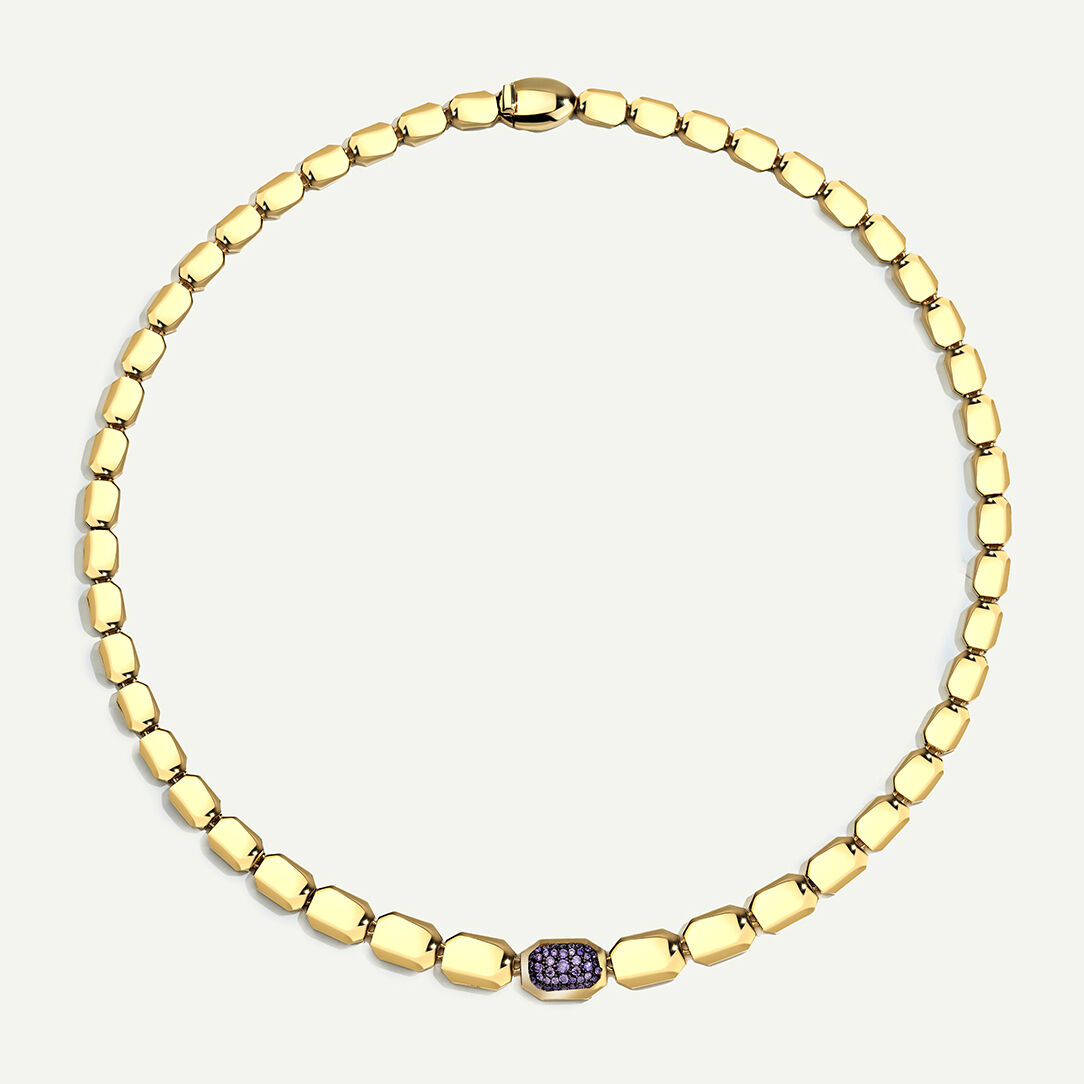 Eta 14 Ayar Altın Mor Taşlı Set