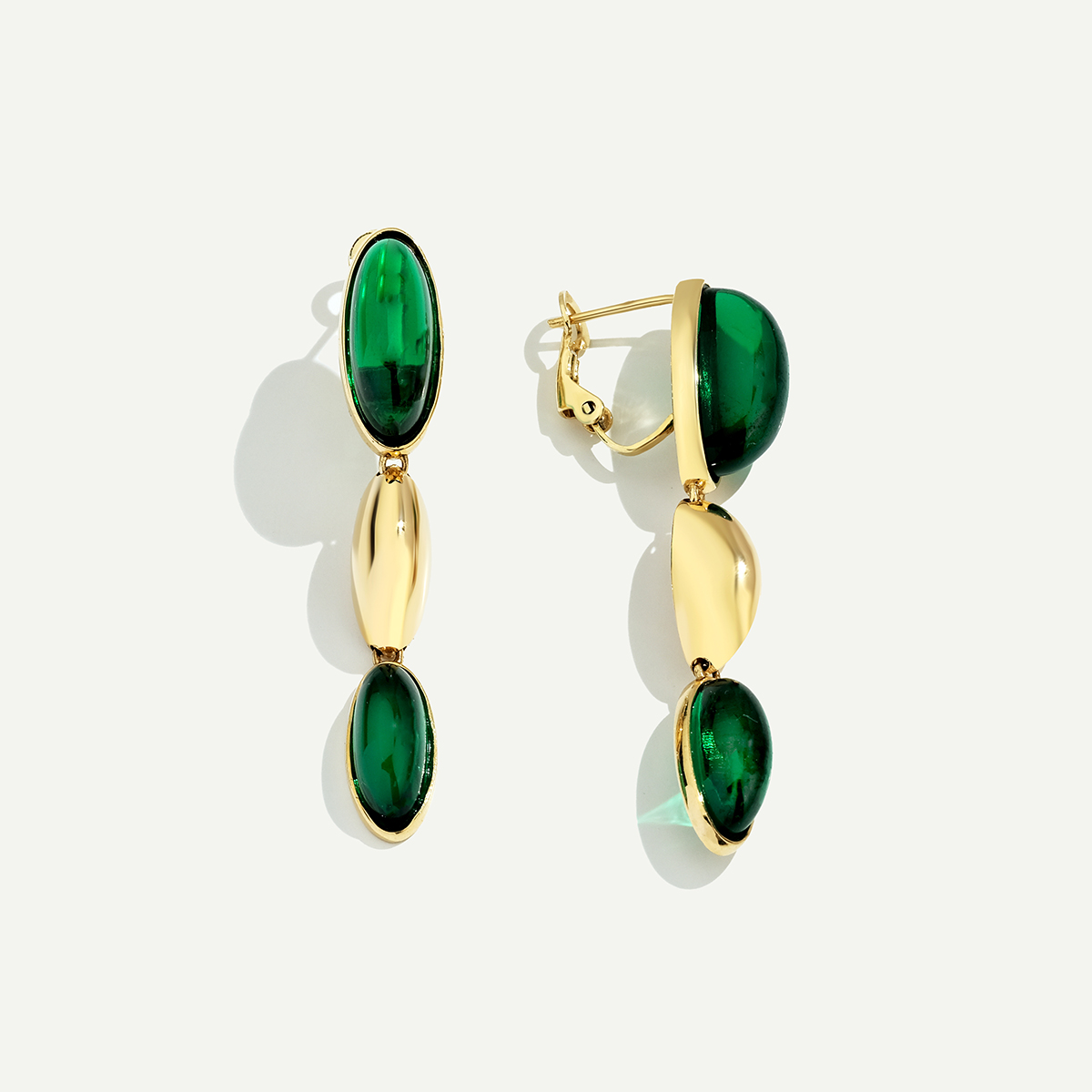 Eta 14 Ayar Altın Yeşil Taşlı Set