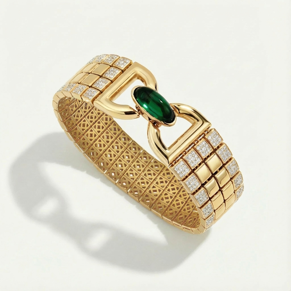 Eta 14 Ayar Altın Yeşil Taşlı Set