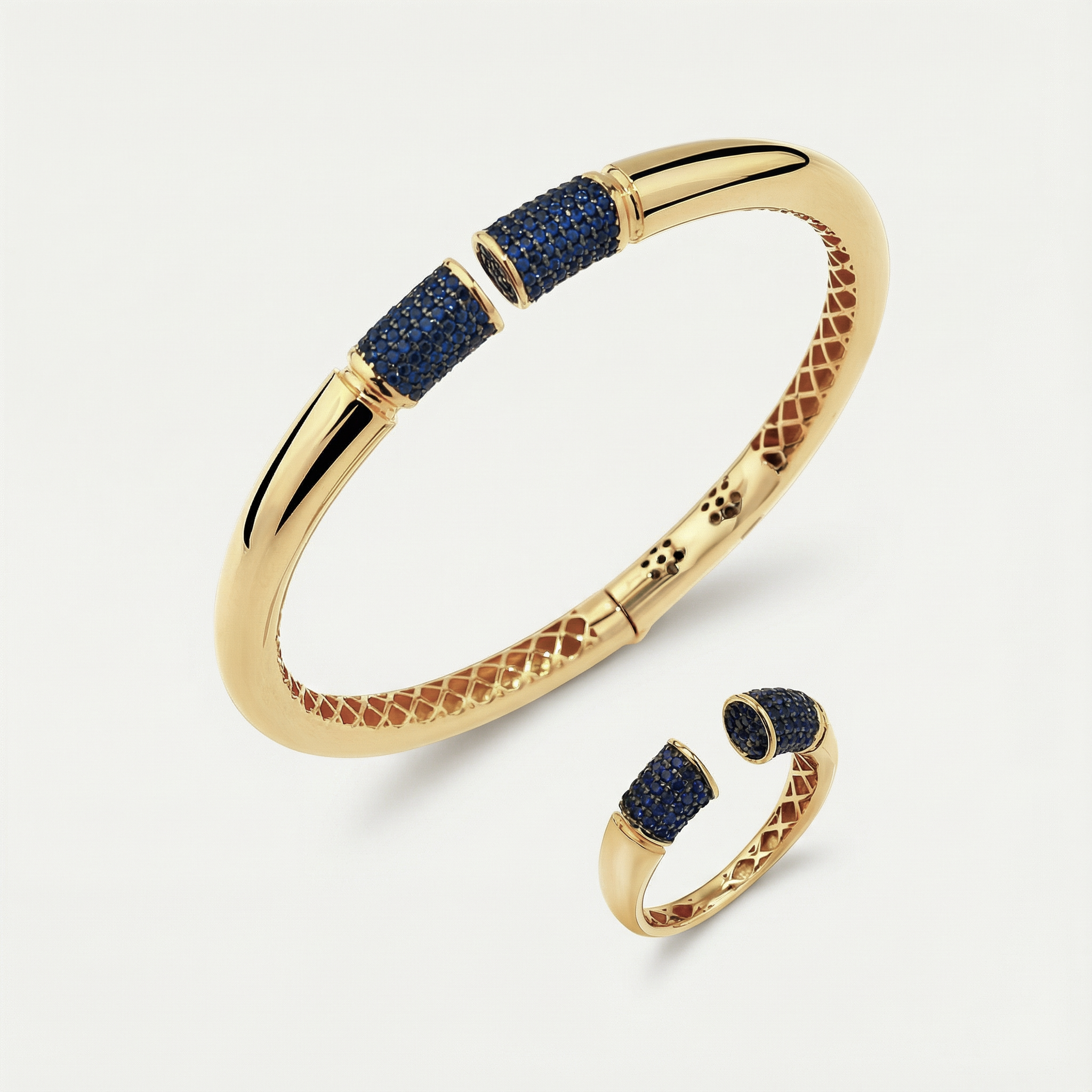 Vega 14 Ayar Altın Gece Mavisi Taşlı Set