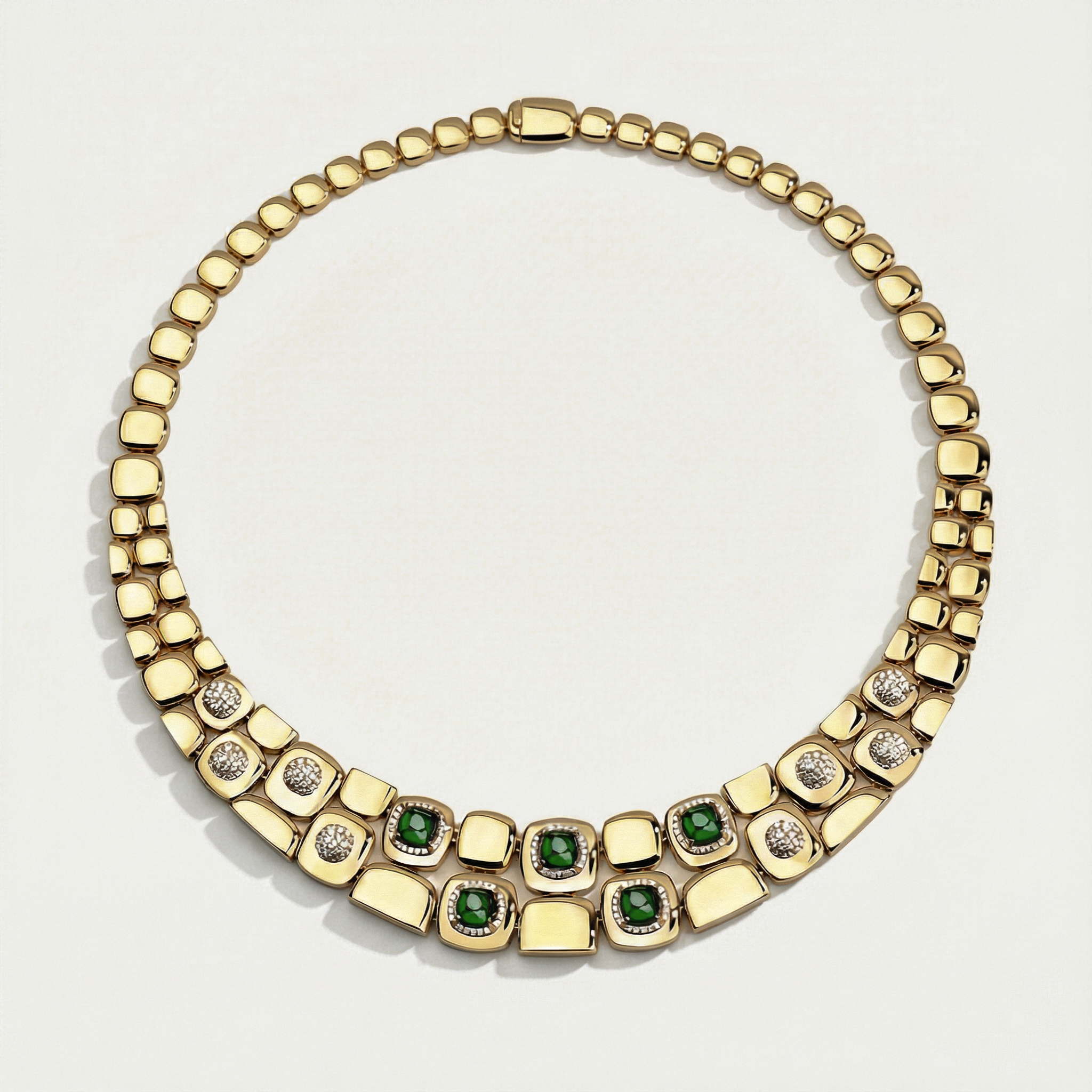 Eta 14 Ayar Altın Yeşil Taşlı Set