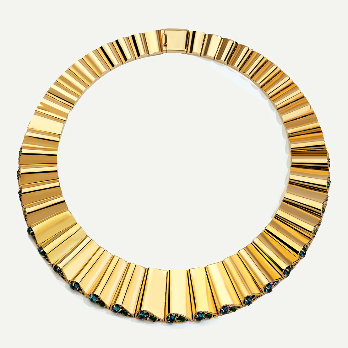 Electra 14 Ayar Altın Mavi ve Yeşil Taşlı Set