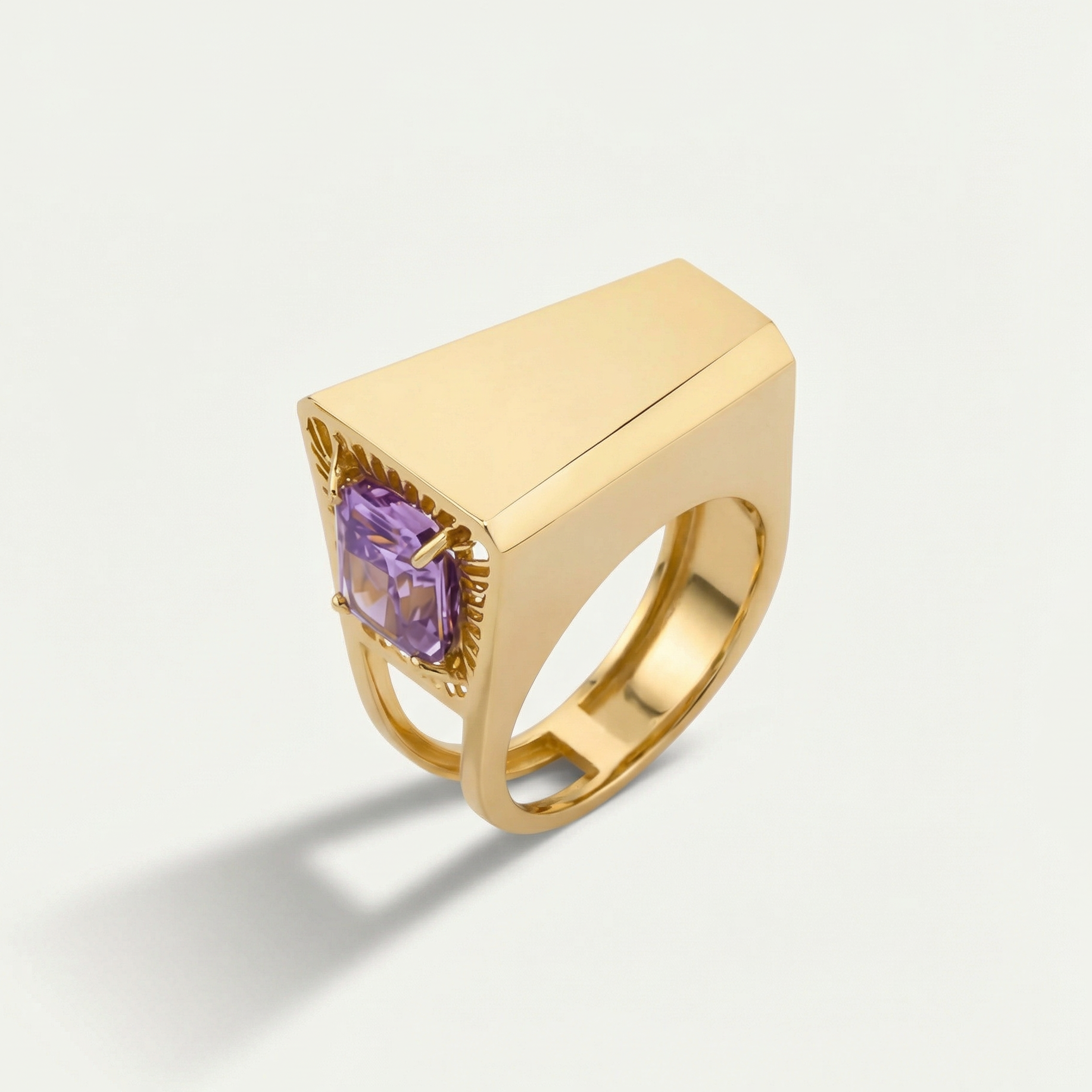 Electra 14 Ayar Altın Mor Taşlı Yüzük