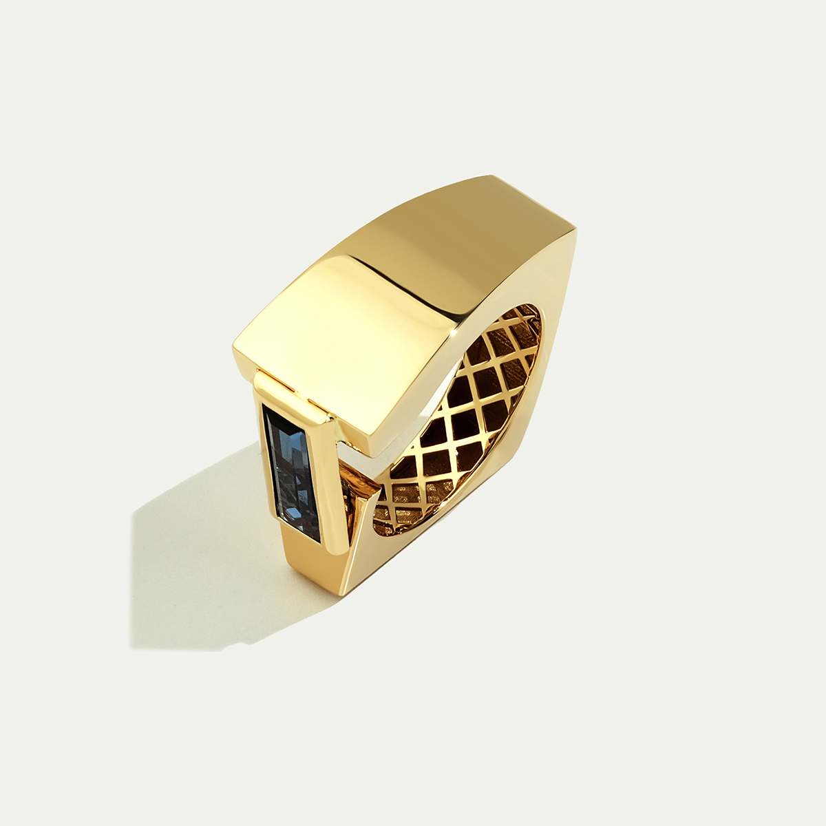 Electra 14 Ayar Altın Lacivert Taşlı Yüzük