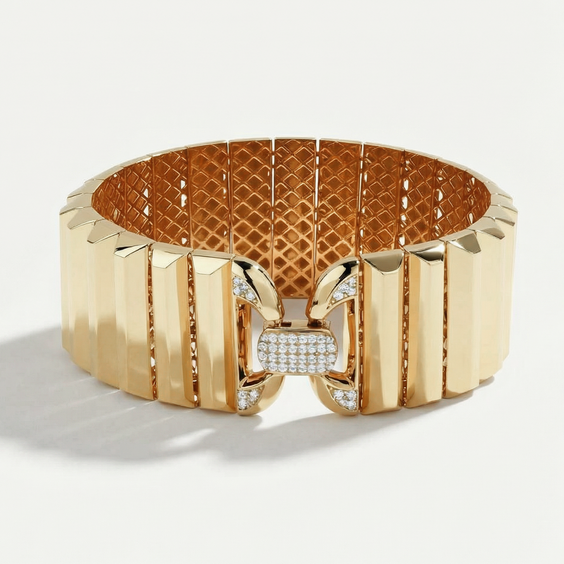 Eta 14 Ayar Altın Dikdörtgen Detaylı Ucu Taşlı Bileklik