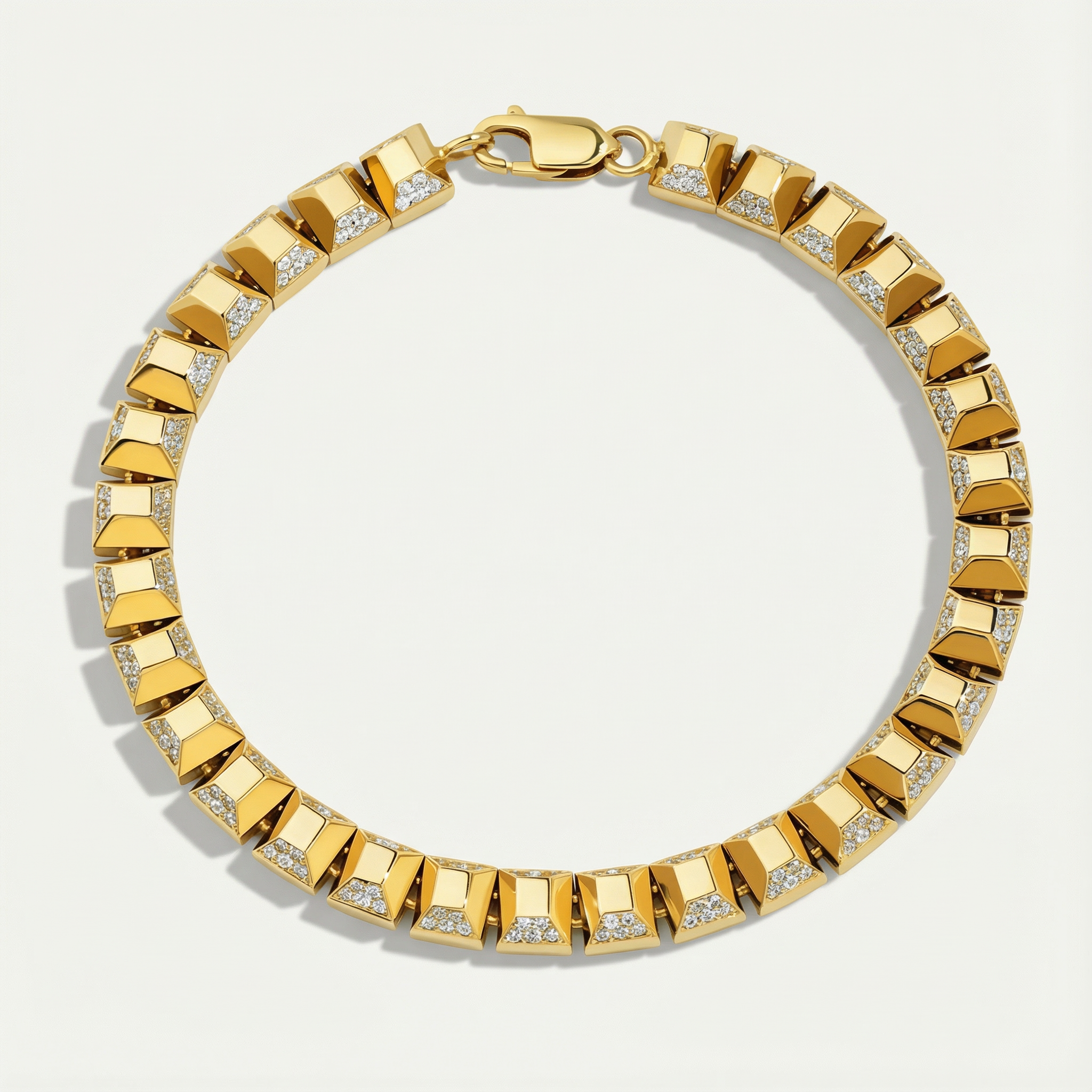 14 Ayar Altın Taşlı Kare Bileklik