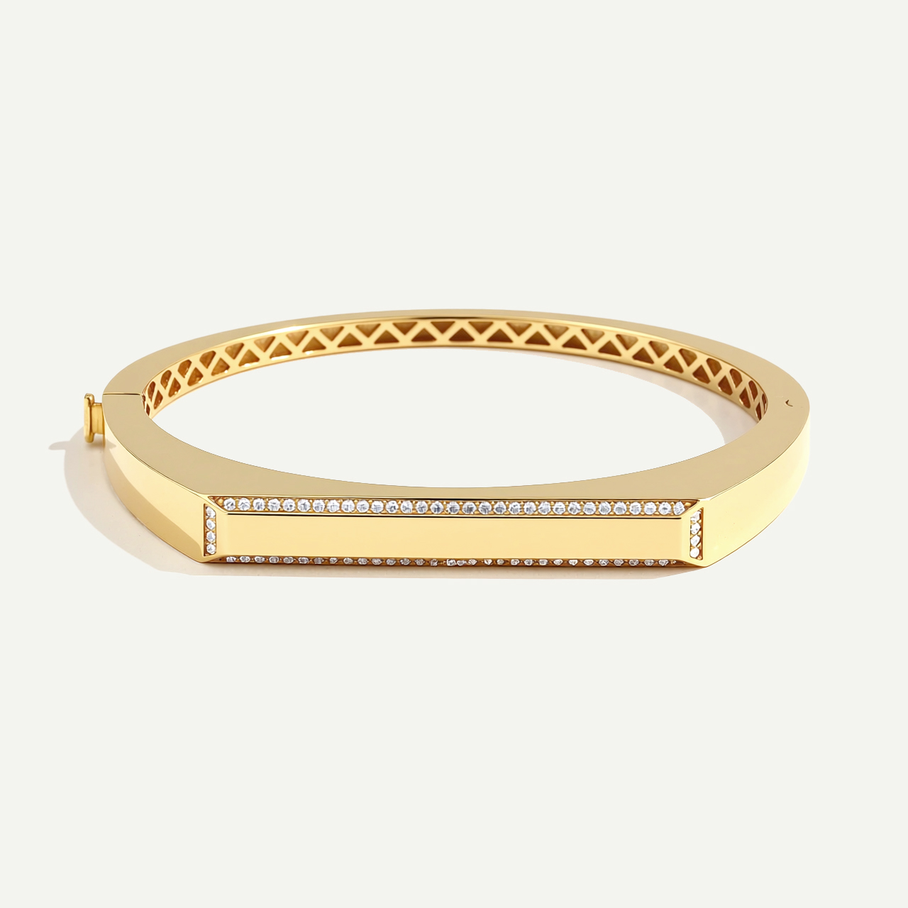 Baget 14 Ayar Altın Taşlı Kelepçe