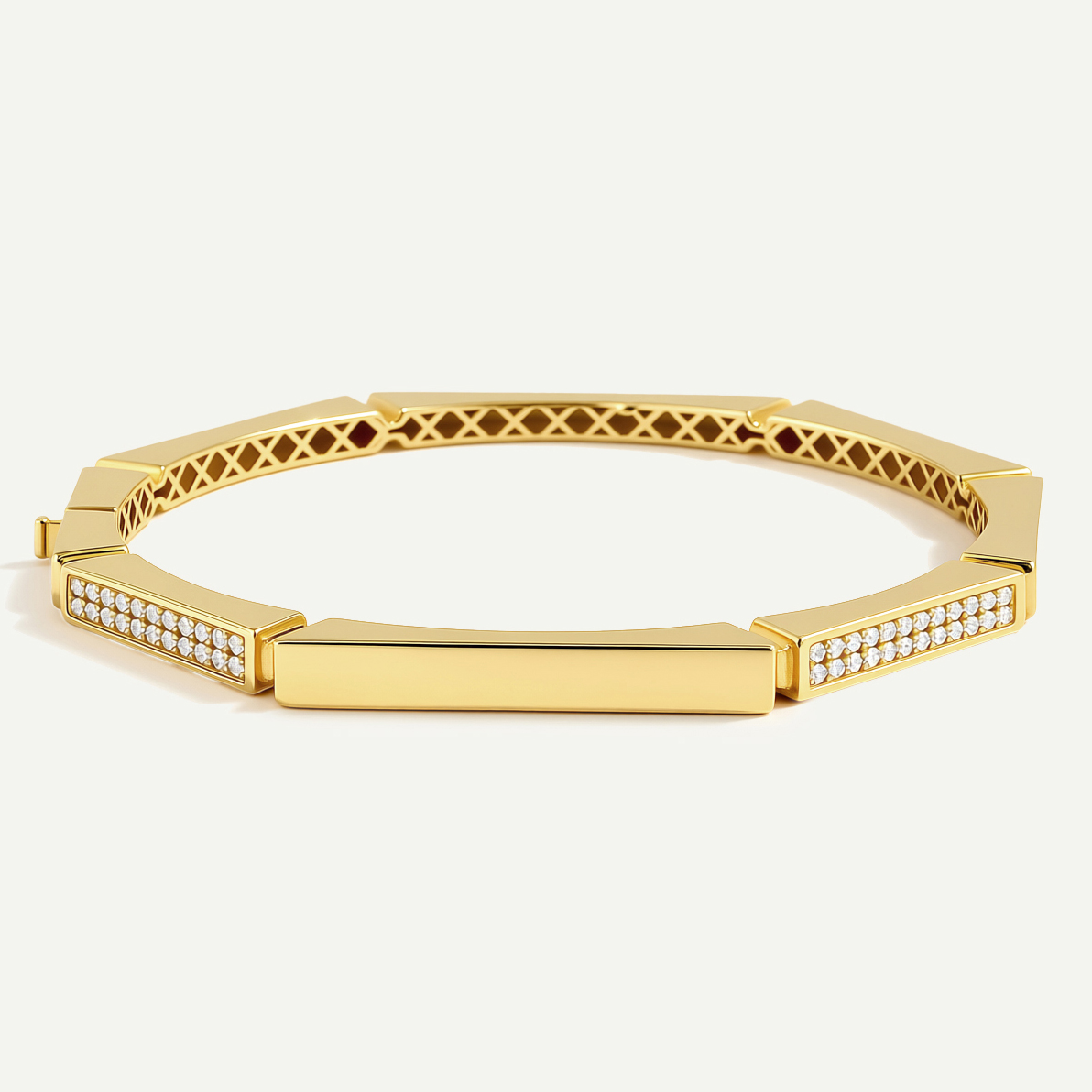 Baget 14 Ayar Altın Taşlı Kelepçe