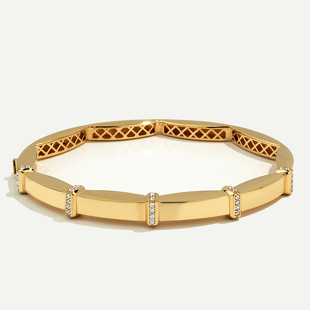 14 Ayar Altın Üzeri Taşlı Kelepçe