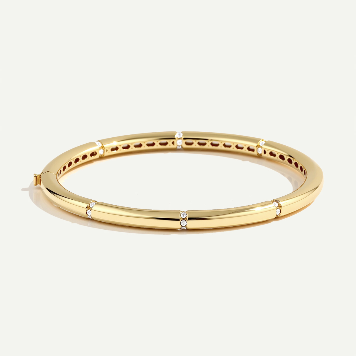 14 Ayar Altın Minimal Taşlı Kelepçe