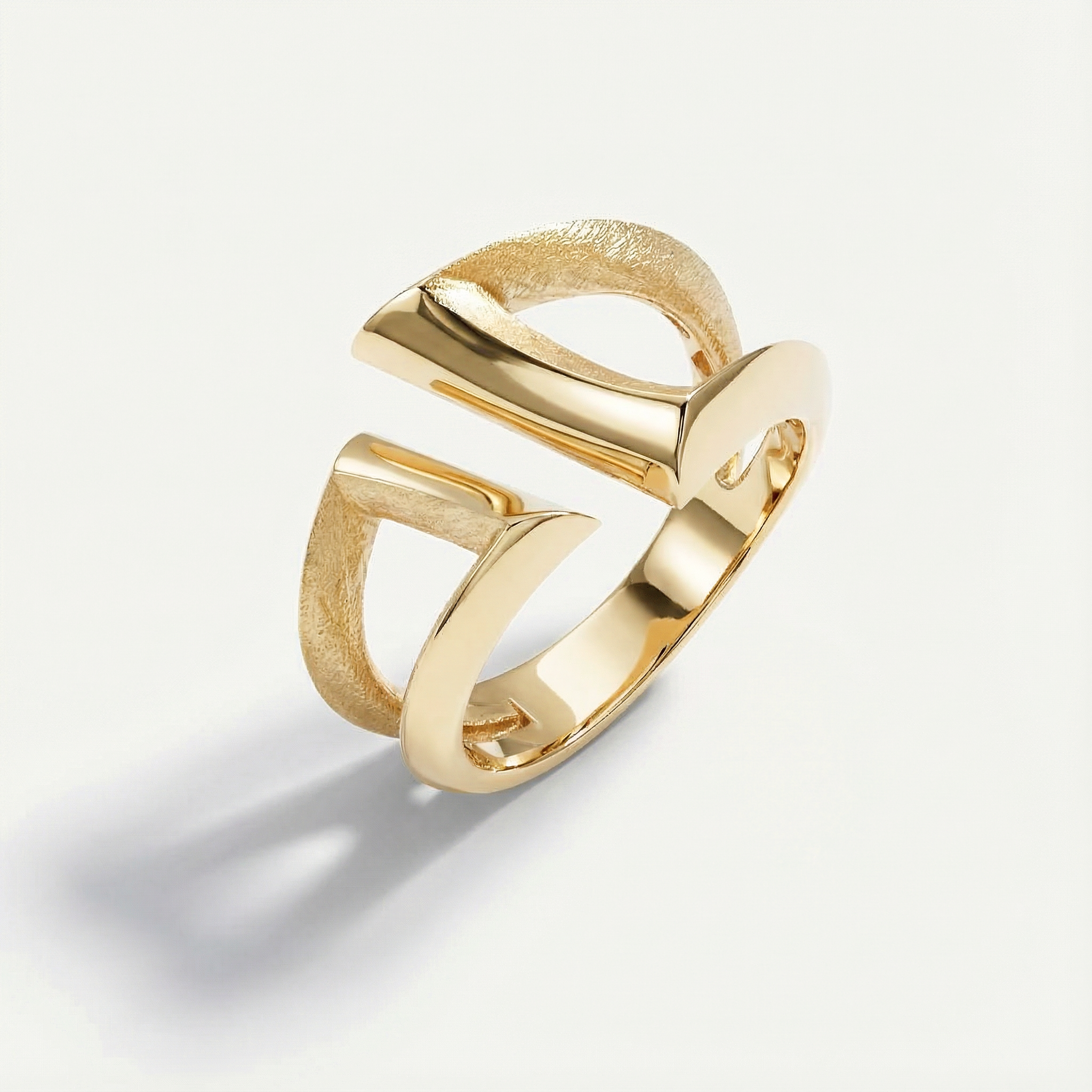 14 Ayar Altın Fırçalı Yüzeyli Set