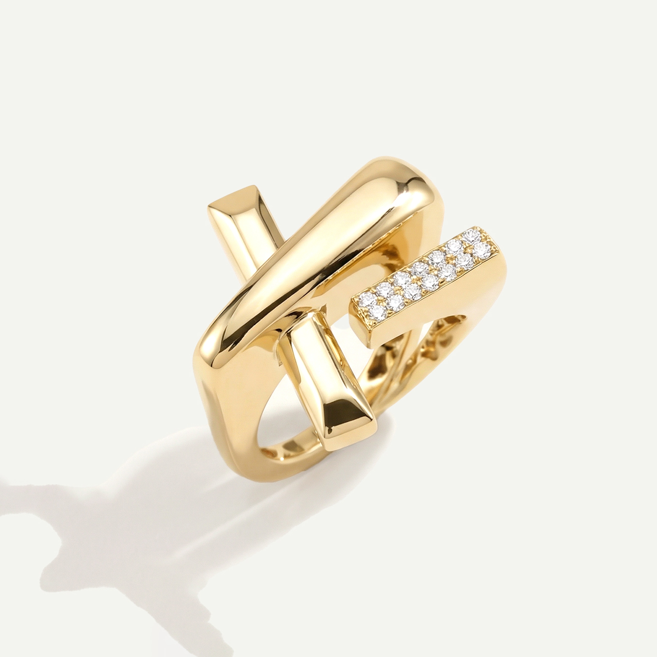 Baget 14 Ayar Altın Taşlı Yüzük