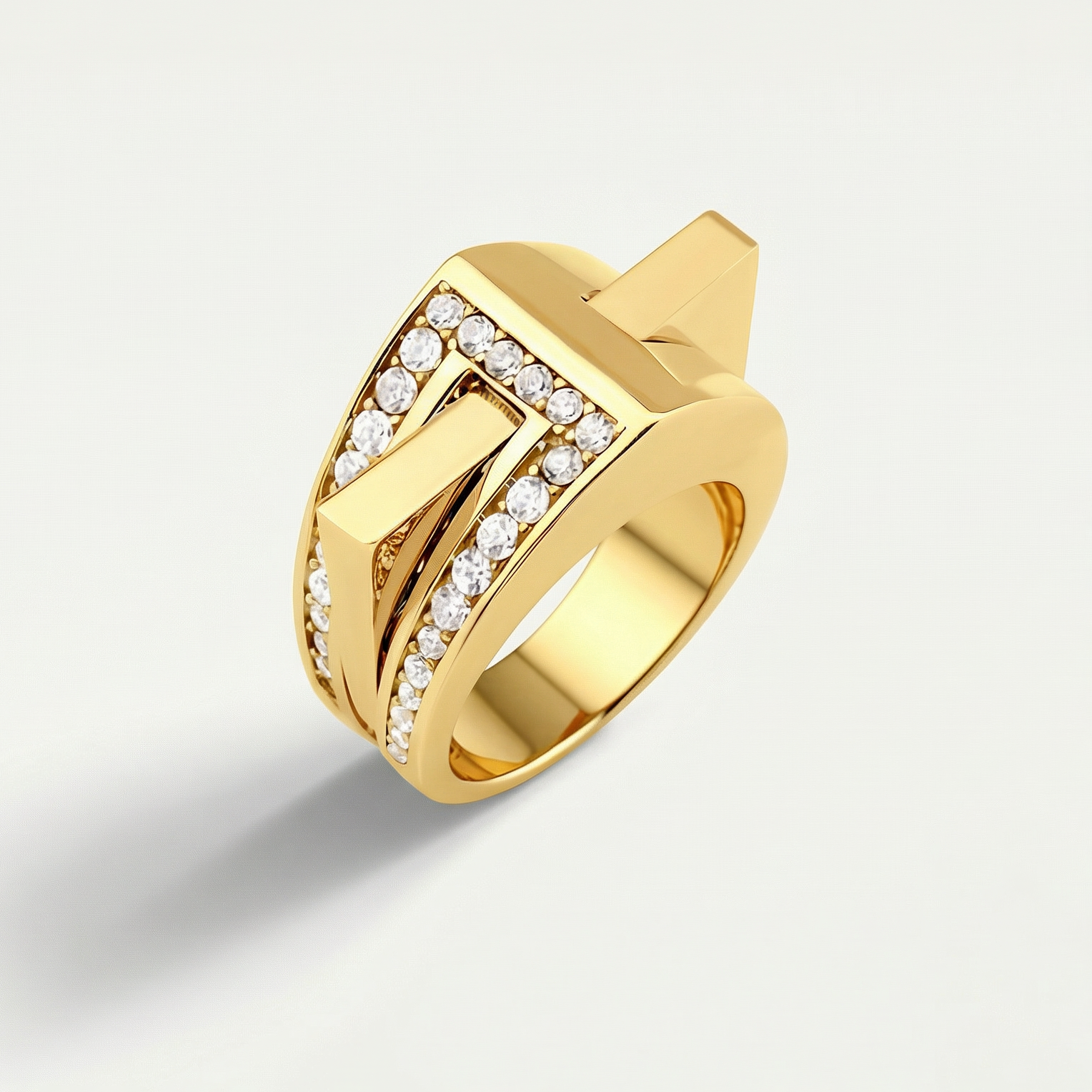 Electra 14 Ayar Altın İkili Taşlı Yüzük