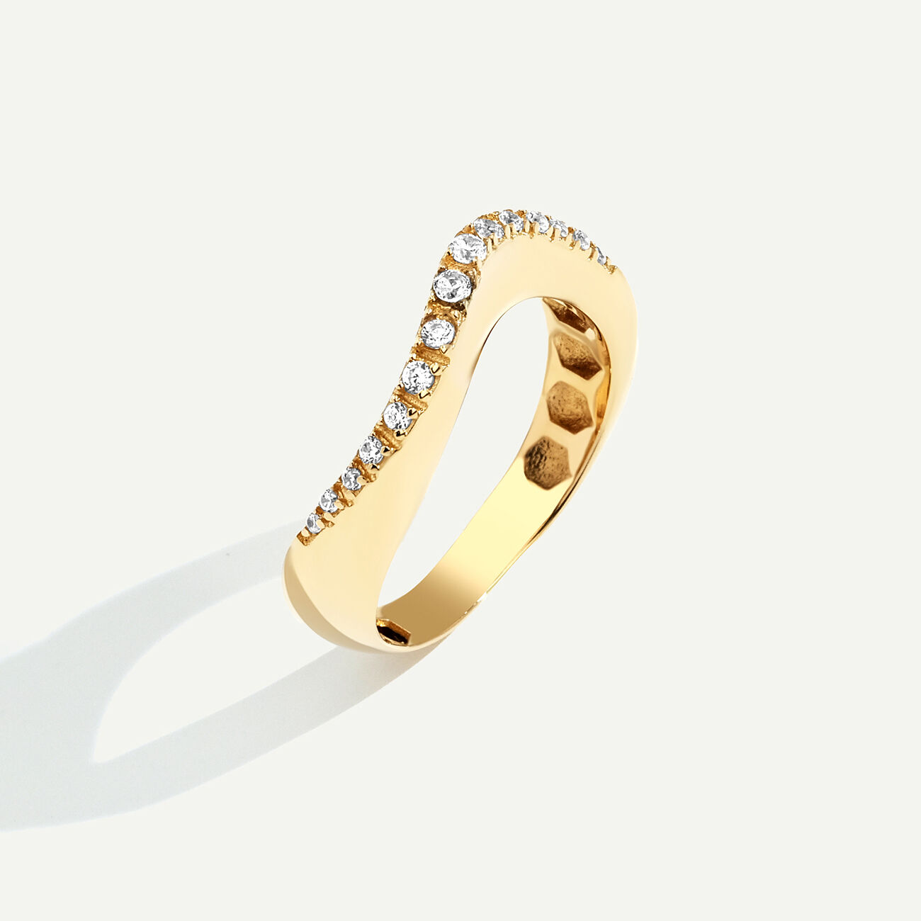 14 Ayar Altın Su Yolu Taşlı Yüzük