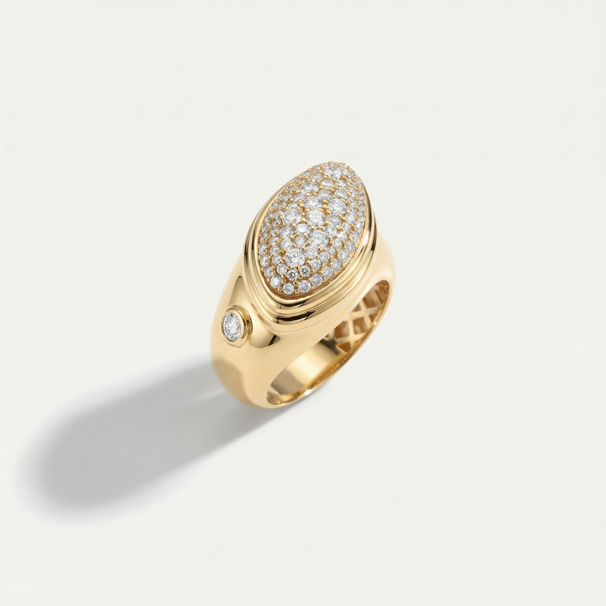 14 Ayar Altın Pavé Taşlı Yüzük