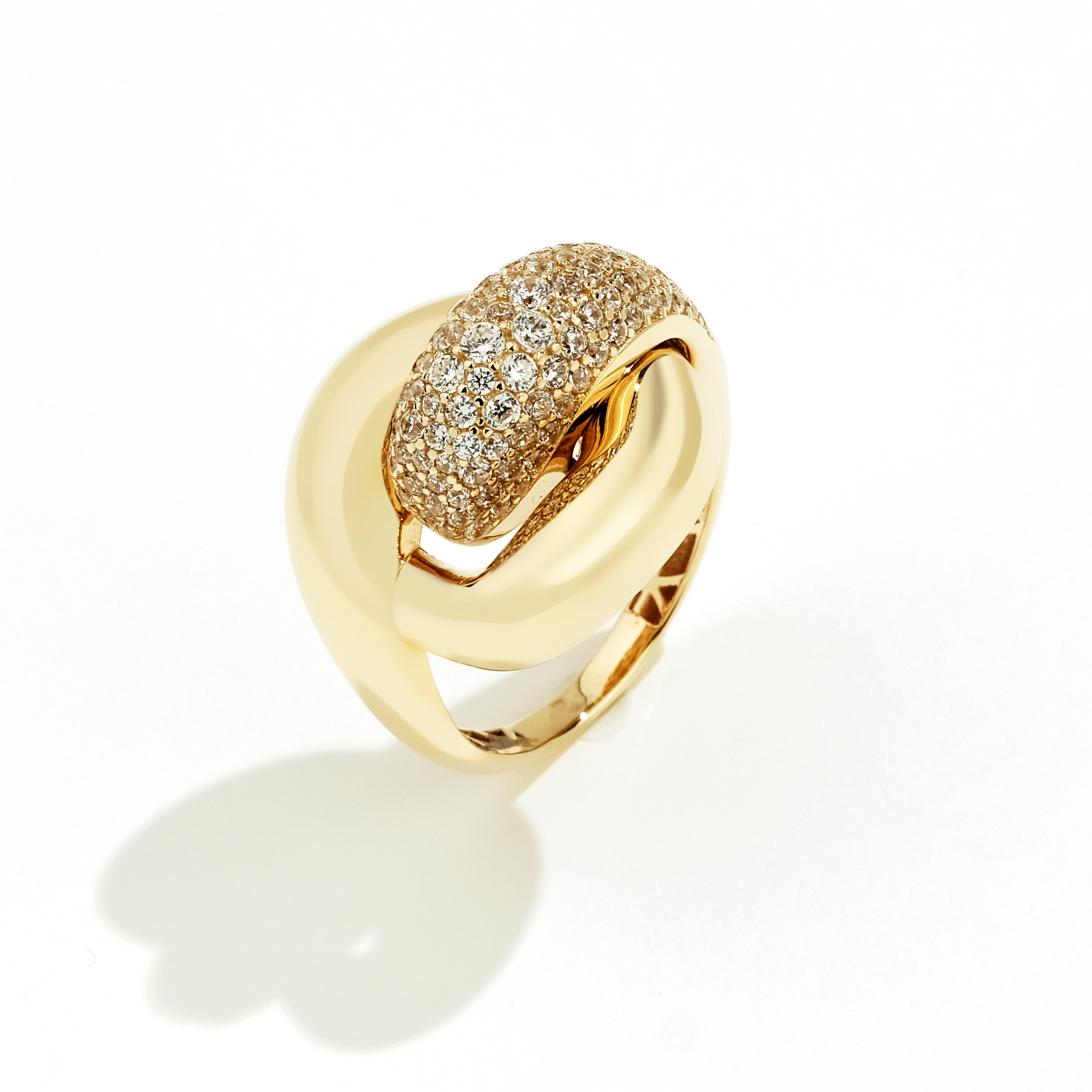 14 Ayar Altın Halka FormluTaşlı Yüzük