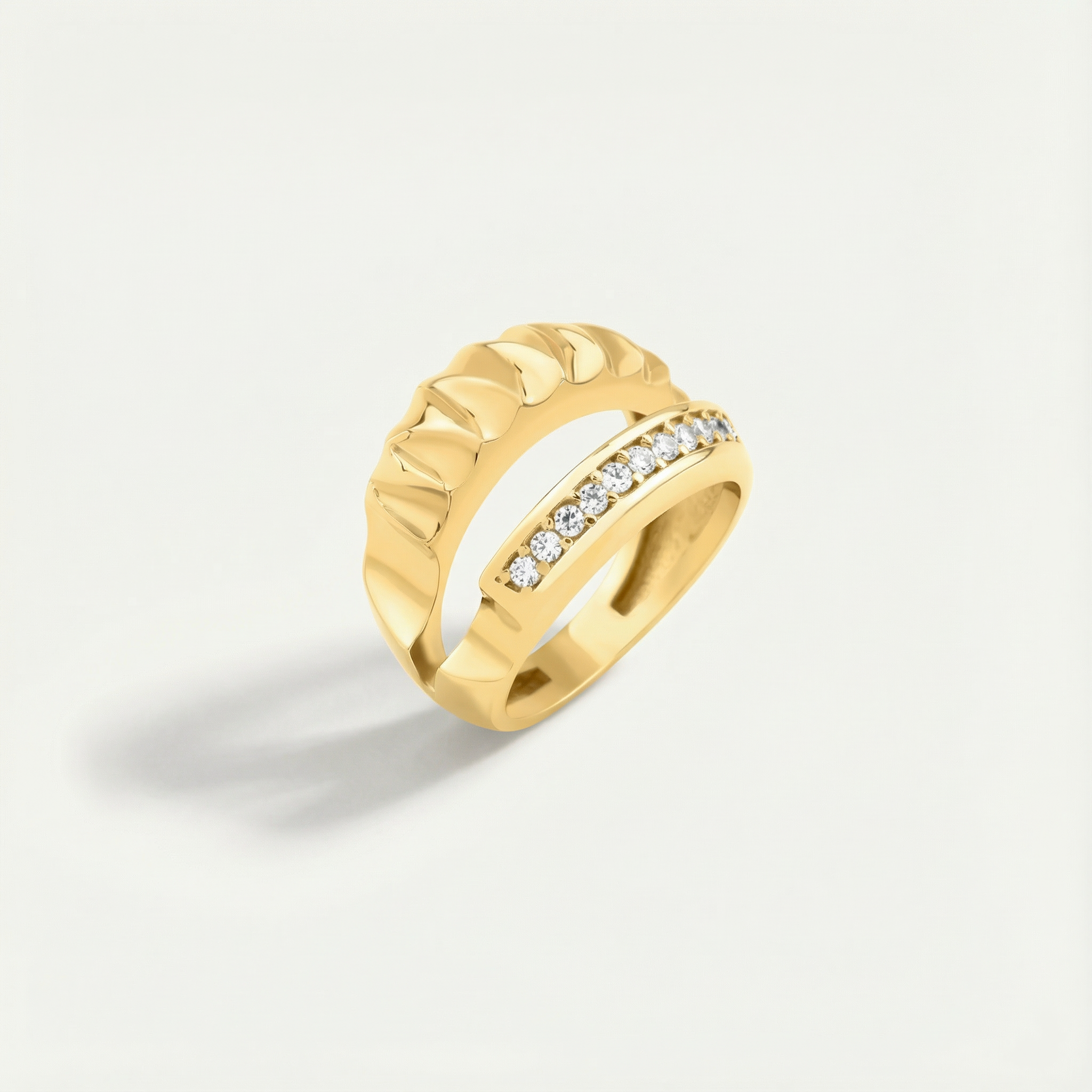 Maya 14 Ayar Altın İkili Taşlı Yüzük