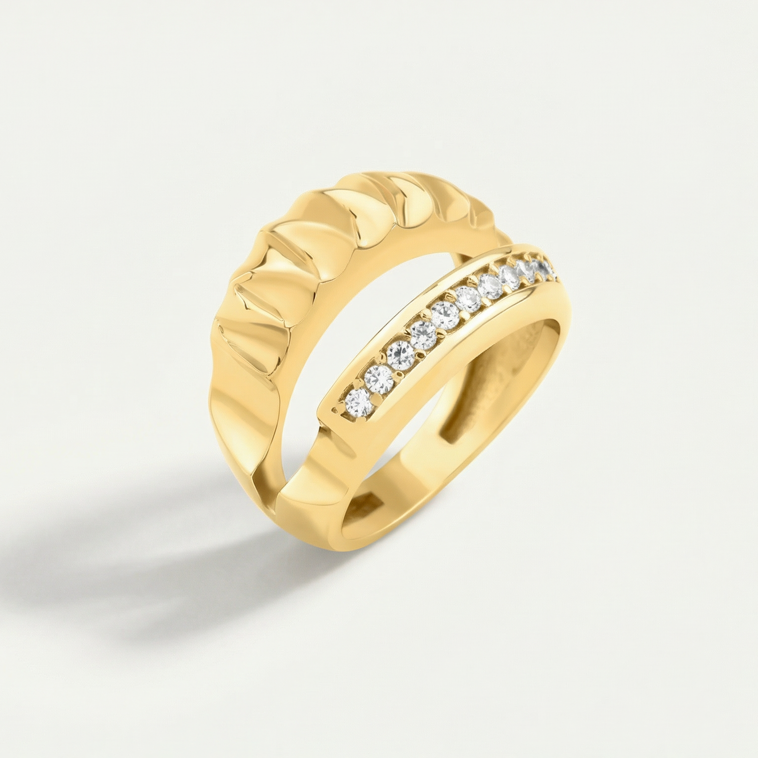 Maya 14 Ayar Altın İkili Taşlı Yüzük