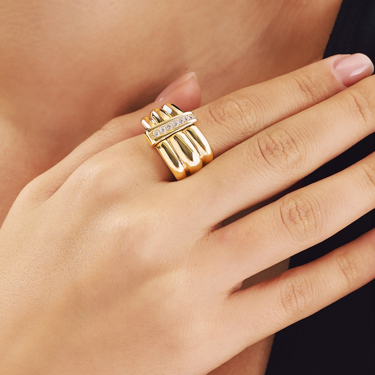 14 Ayar Altın Taşlı Yüzük