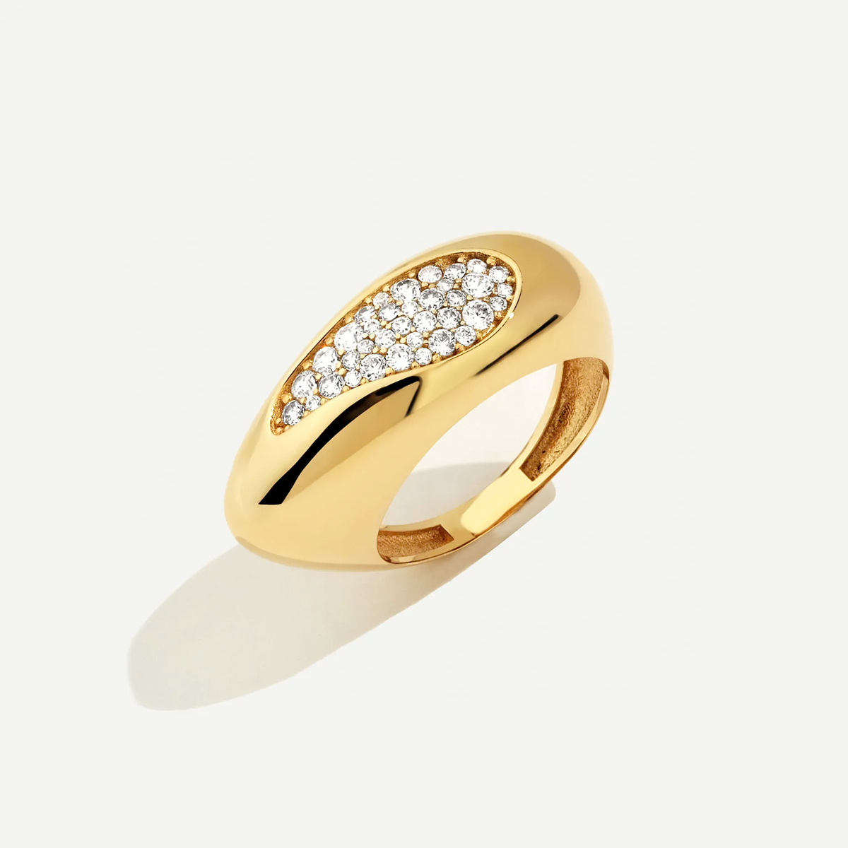 14 Ayar Altın Pavé Taşlı Yüzük