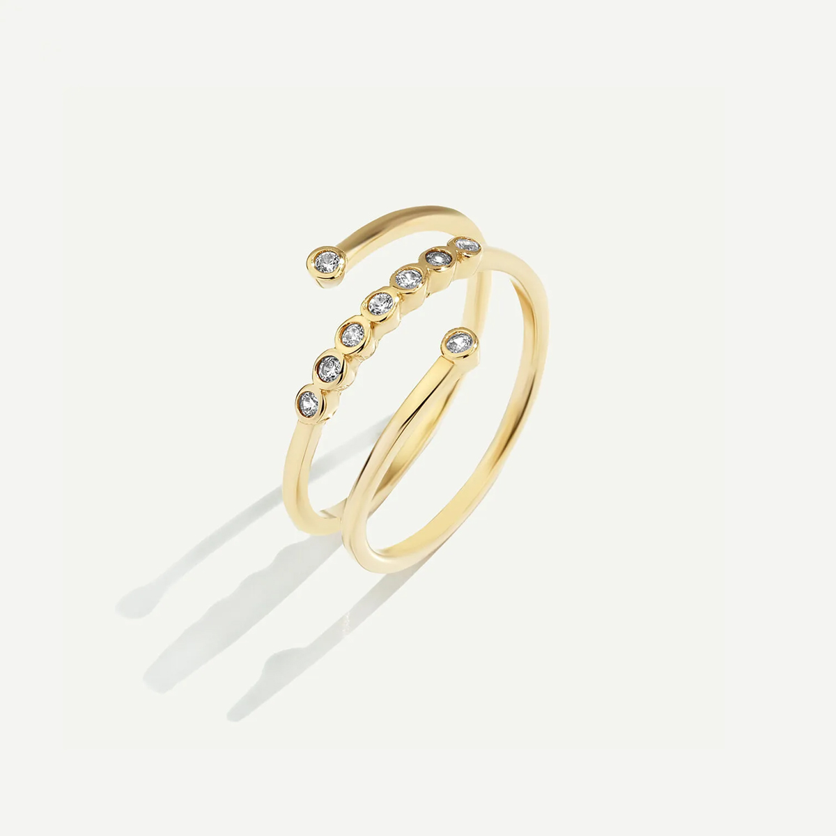 14 Ayar Altın Minimal Taşlı Yüzük