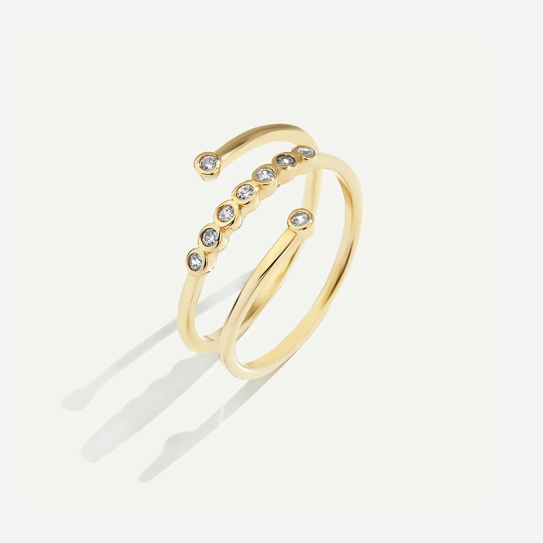 14 Ayar Altın Minimal Taşlı Yüzük