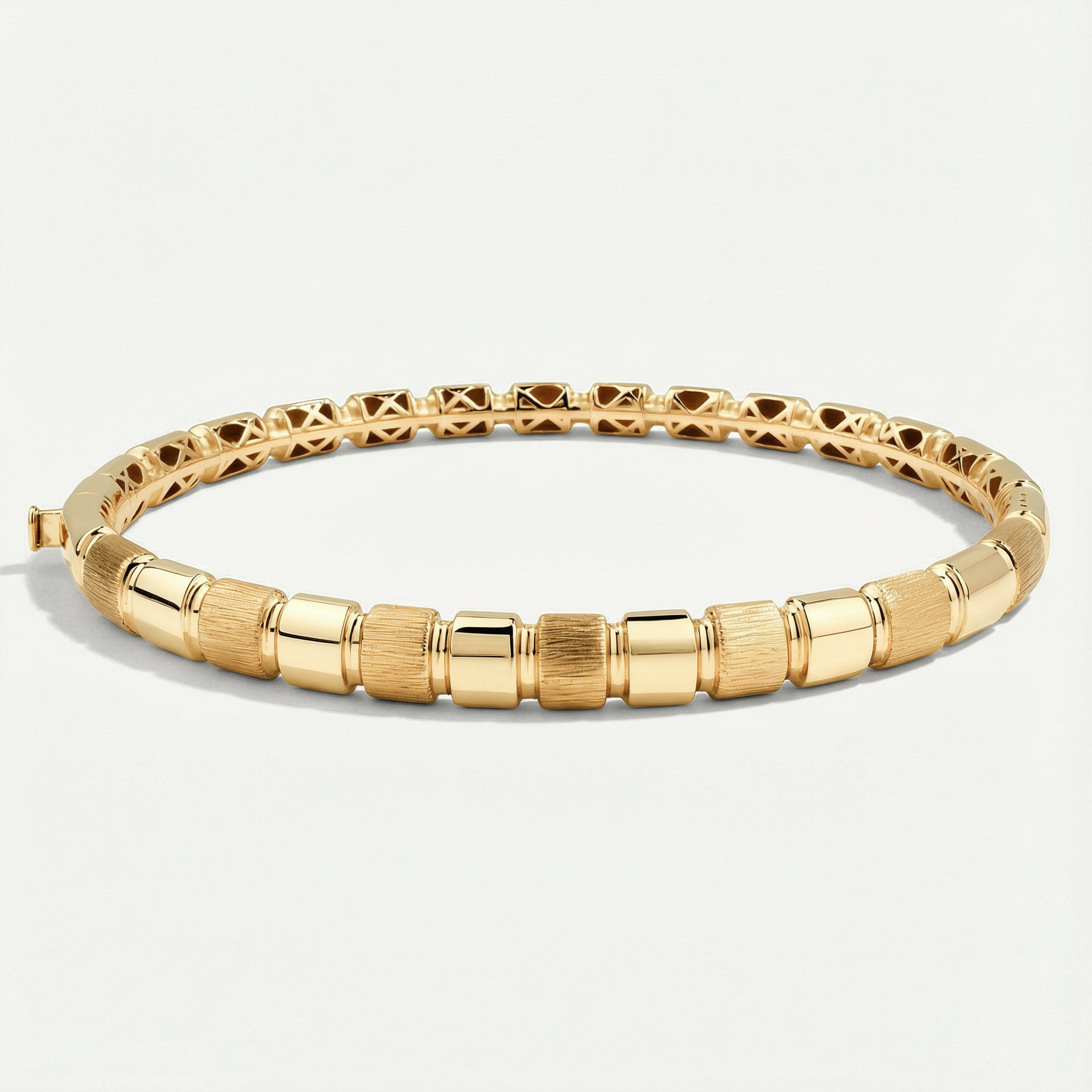 14 Ayar Altın Mat Ve Parlak Yüzeyli Kelepçe