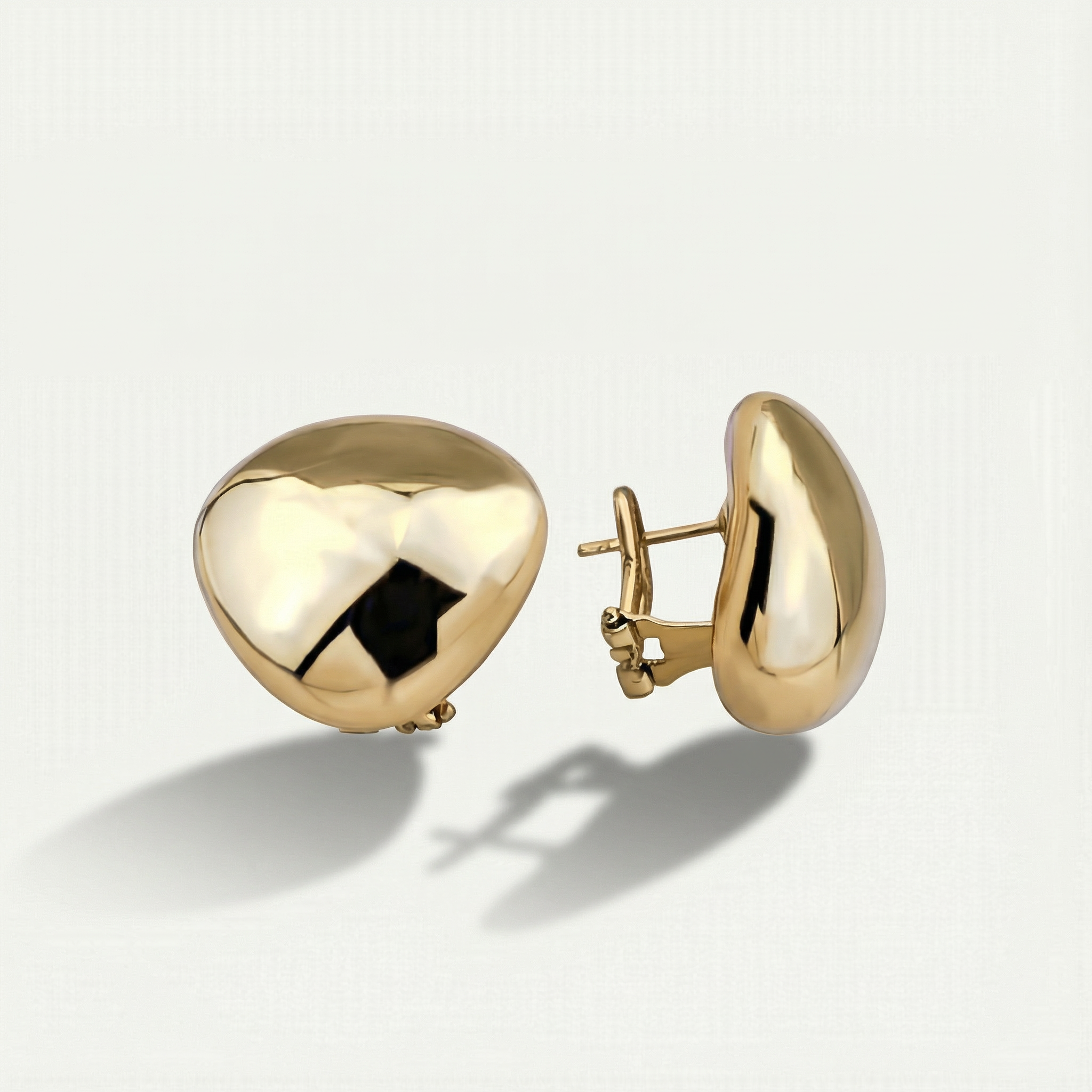 14 Ayar Altın Minimal Oval Küpe