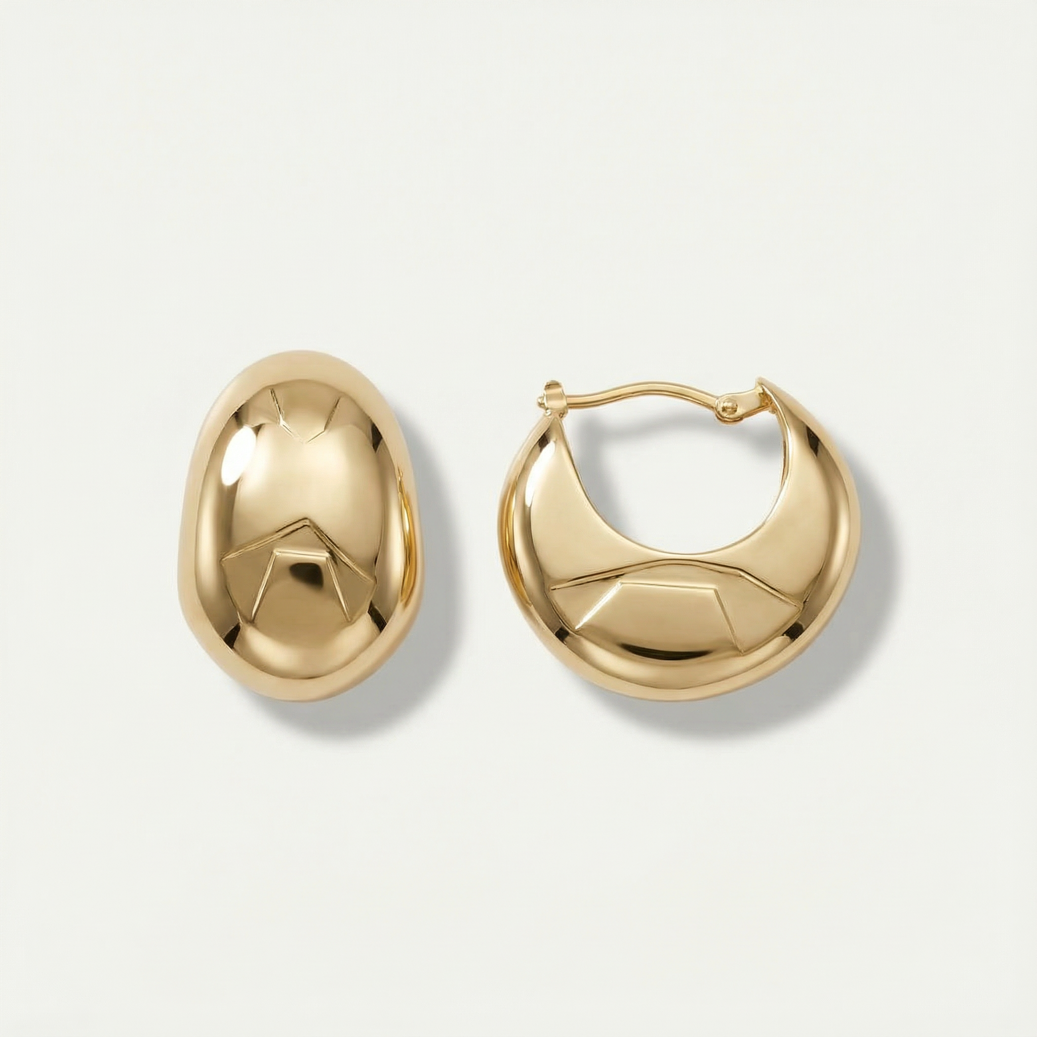 14 Ayar Altın Bombeli Küpe