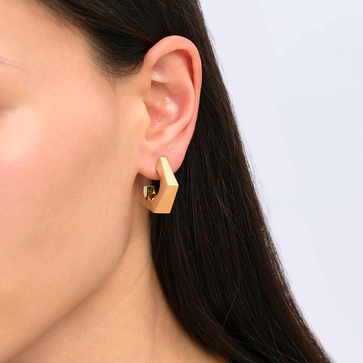 14 Ayar Altın Geometrik Formlu Küpe