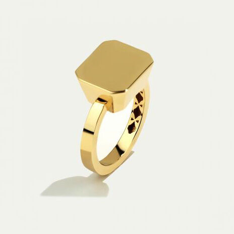 14 Ayar Altın Kare Formlu Yüzük