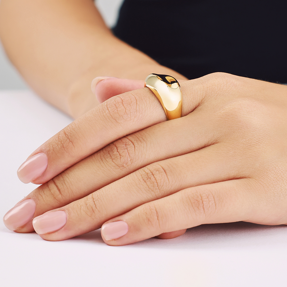 14 Ayar Altın Bombeli Yüzük