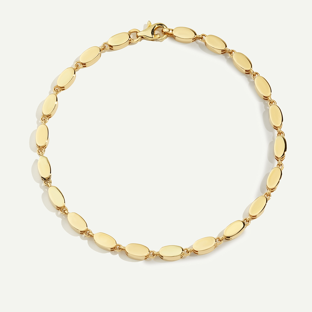 14 Ayar Altın Oval Formda Minimal Bileklik