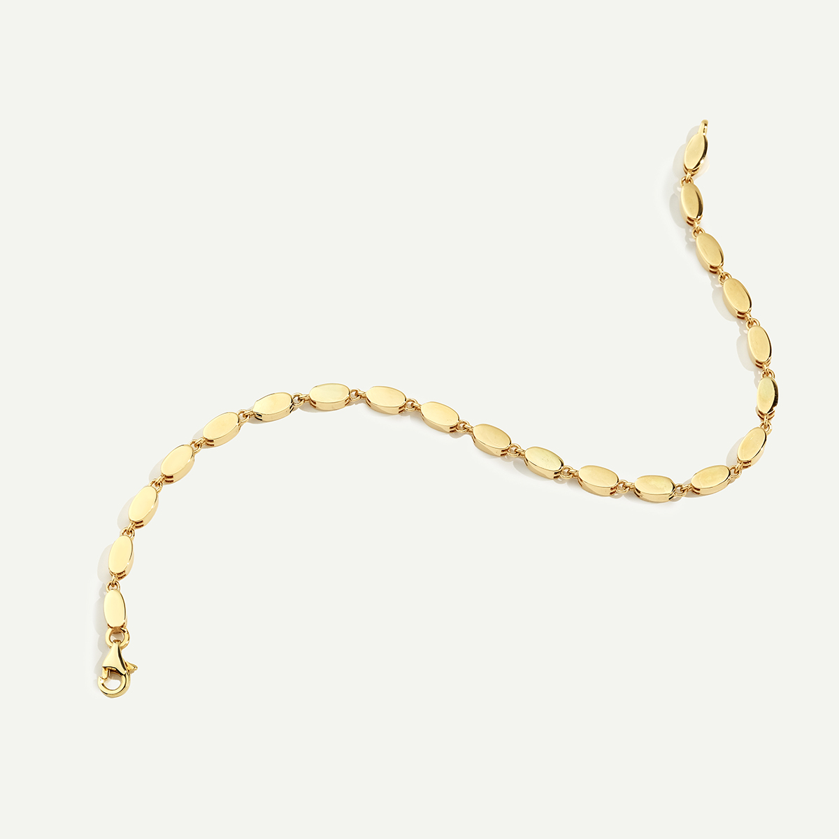 14 Ayar Altın Oval Formda Minimal Bileklik